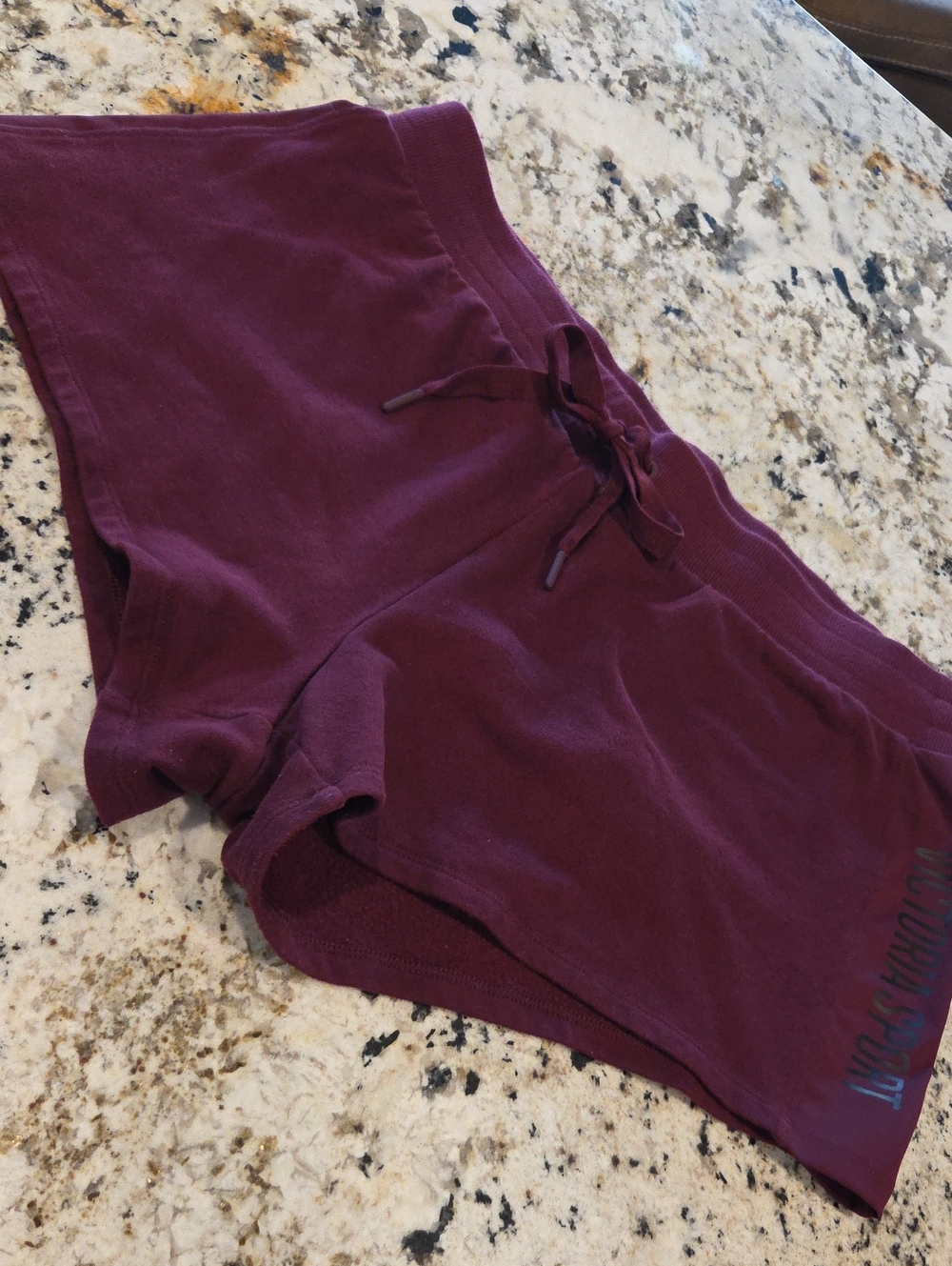 Women's Victorias Sport Burgundy Lounge Shorts with Drawstring